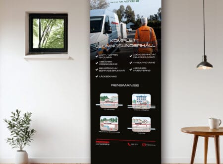 Design av tryckoriginal till rollup för Rensman AB